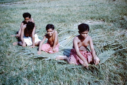 1961 March - making mats Somata